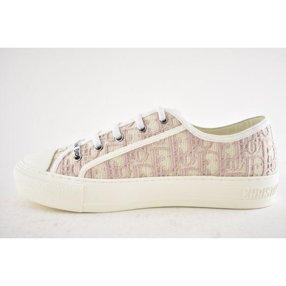 Dior Walk'N'Dior Powder Nude Pink Oblique Logo Flat Low Top Trainer Sneaker 40 - Picture 11 of 15